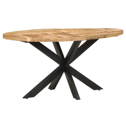 vidaXL Dining Table 160x90x75 cm Rough Mango Wood