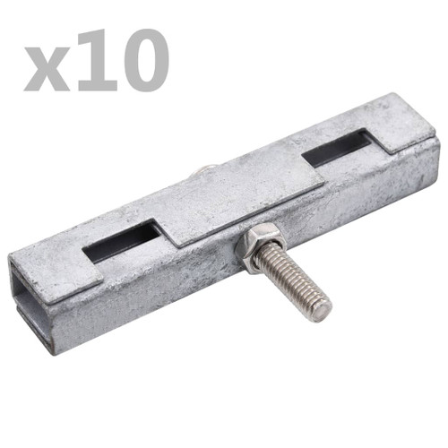 vidaXL Garden U Mat Connector 10 Sets Silver