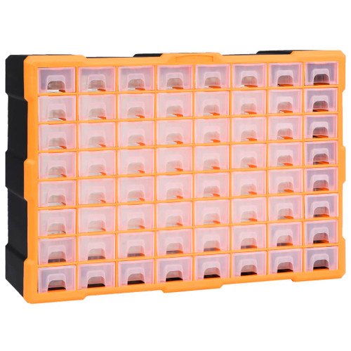 vidaXL Multi-drawer Organiser with 64 Drawers 52x16x37.5 cm