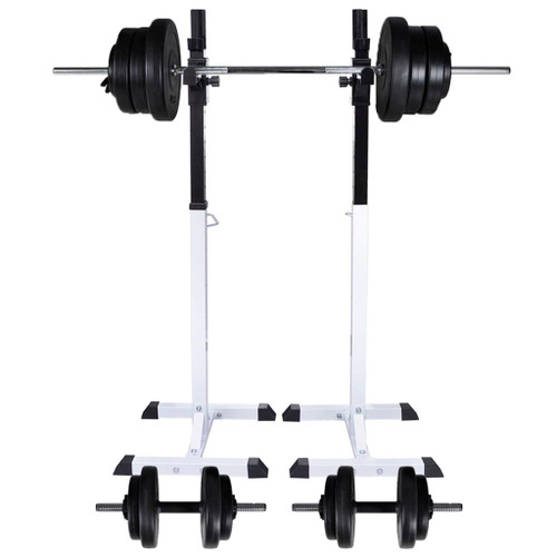 vidaXL Barbell Squat Rack with Barbell and Dumbbell Set 60.5 kg