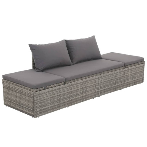 vidaXL Garden Bed Grey 195x60 cm Poly Rattan