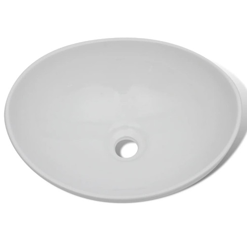 vidaXL Ceramic Basin 40x33 cm Oval White