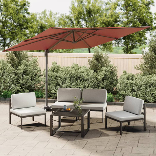 vidaXL Cantilever Umbrella with Aluminium Pole Terracotta 400x300 cm