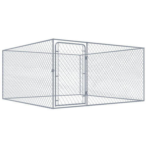 vidaXL Outdoor Dog Kennel Galvanised Steel 2x2x1 m