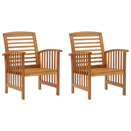 vidaXL Garden Chairs 2 pcs Solid Acacia Wood