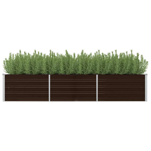 vidaXL Garden Raised Bed Brown 240x80x45 cm Galvanised Steel