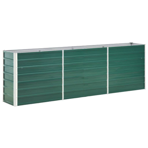 vidaXL Garden Raised Bed Galvanised Steel 240x40x77 cm Green