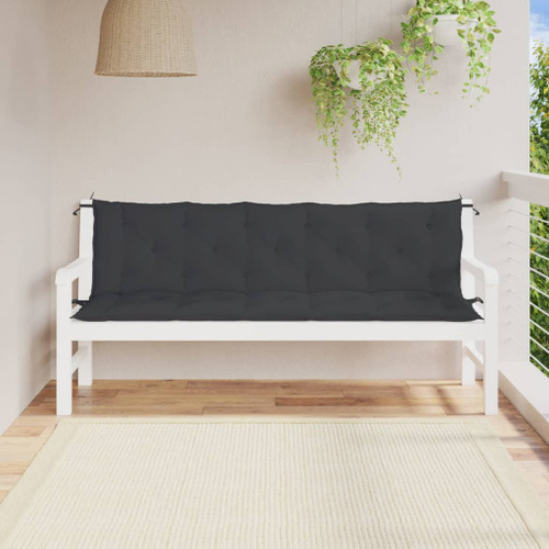 vidaXL Garden Bench Cushion Black 180x(50+50)x7cm Oxford Fabric