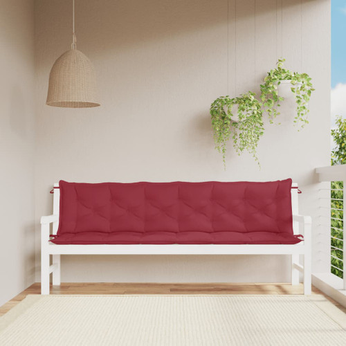 vidaXL Garden Bench Cushions 2 pcs Wine Red 200x50x7cm Oxford Fabric