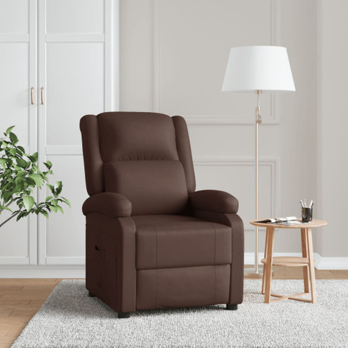 vidaXL Recliner Chair Brown Faux Leather