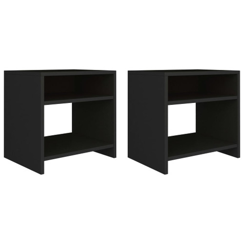 vidaXL Bedside Cabinets 2 pcs Black 40x30x40 cm Engineered Wood