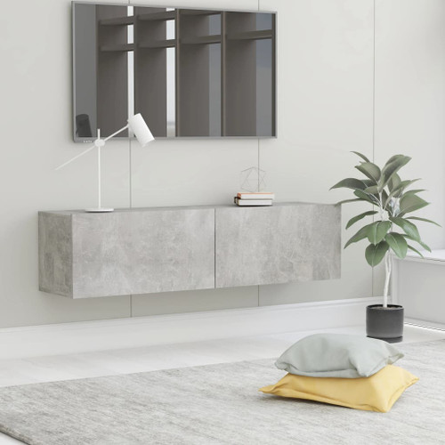 vidaXL TV Cabinet Concrete Grey 120x30x30 cm Engineered Wood