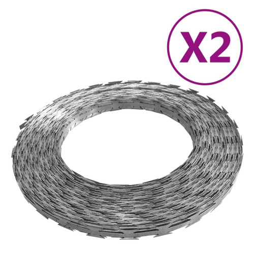 vidaXL BTO-22 Razor Wires 2 pcs 100 m Steel