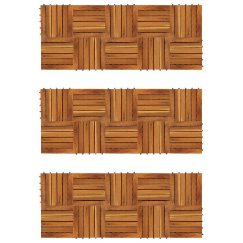 vidaXL Decking Tiles Vertical Pattern 30 x 30 cm Acacia Set of 30