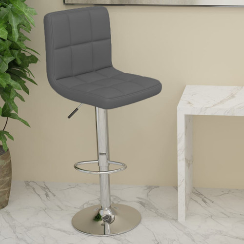 vidaXL Bar Stool Grey Faux Leather