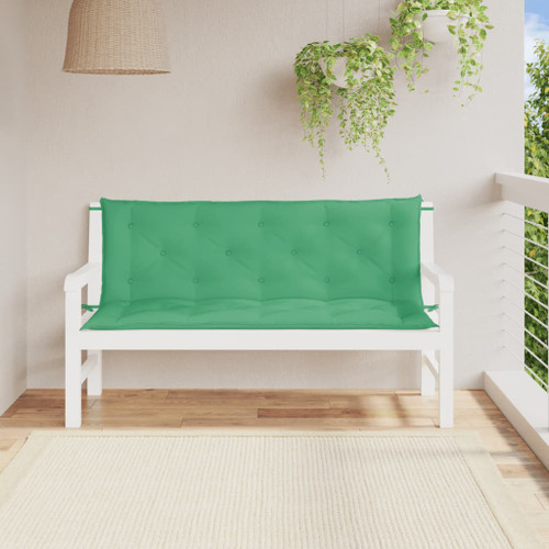 vidaXL Garden Bench Cushion Green 150x(50+50)x7cm Oxford Fabric