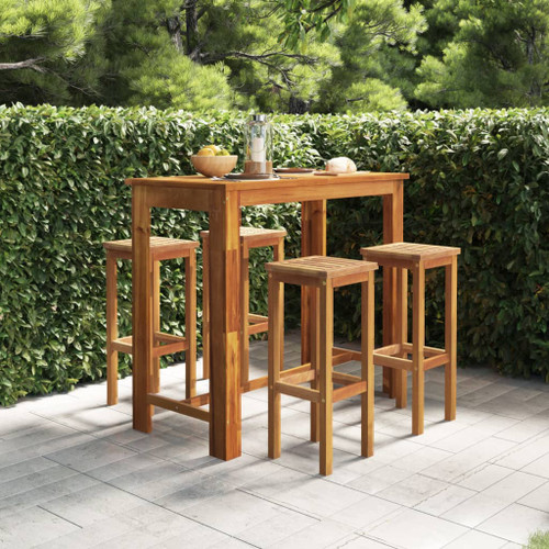 vidaXL 5 Piece Garden Bar Set Solid Wood Acacia