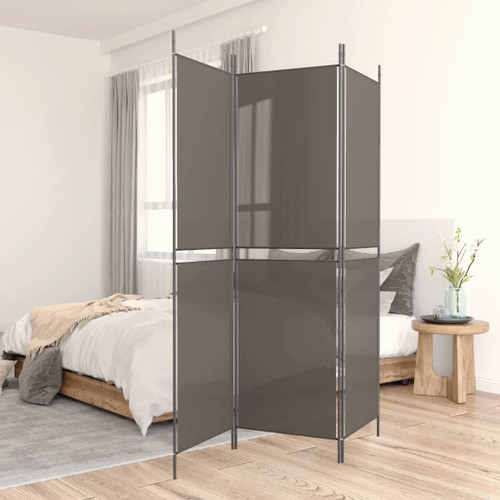 vidaXL 3-Panel Room Divider Anthracite 150x200 cm Fabric