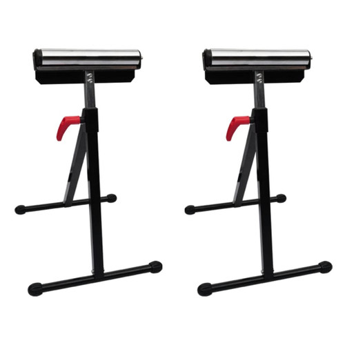 vidaXL Set of 2 Adjustable Roller Stands