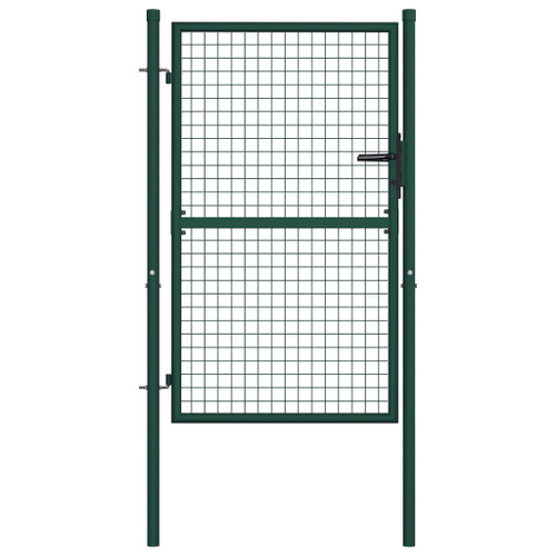 vidaXL Fence Gate Steel 100x125 cm Green