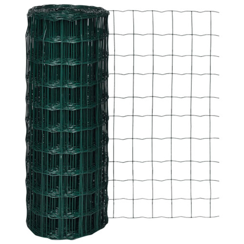 vidaXL Euro Fence Steel 10x1.0 m Green