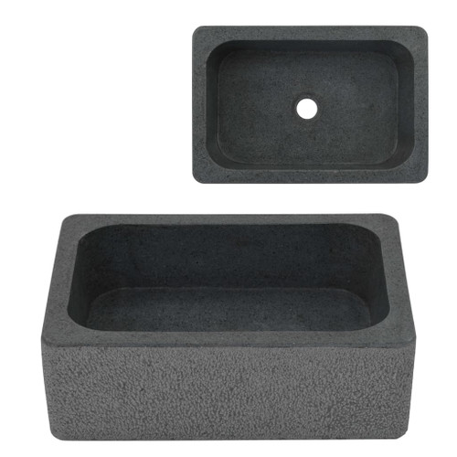 vidaXL Sink 45x30x15 cm Riverstone Black