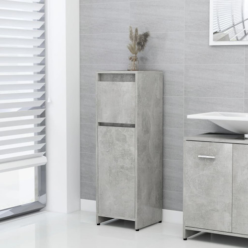 vidaXL Bathroom Cabinet Concrete Grey 30x30x95 cm Engineered Wood