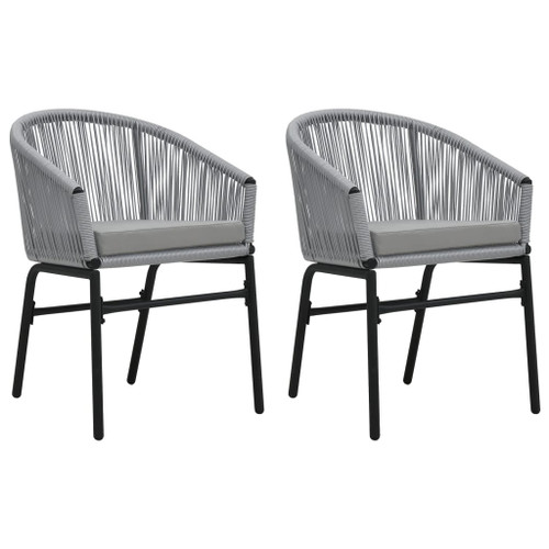 vidaXL Garden Chairs 2 pcs Anthracite PE Rattan