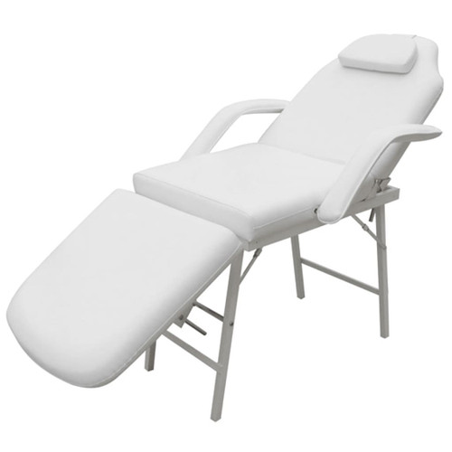 vidaXL Portable Facial Treatment Chair Faux Leather 185x78x76 cm White