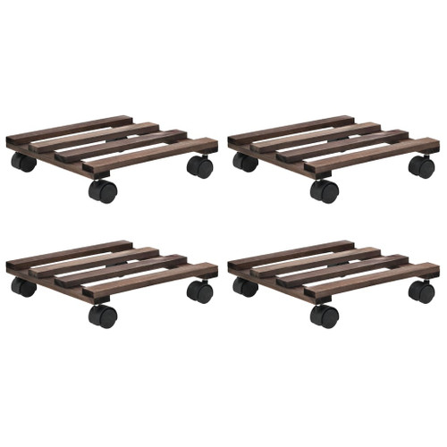 vidaXL Plant Rollers 4 pcs Cedar Wood 25x25 cm