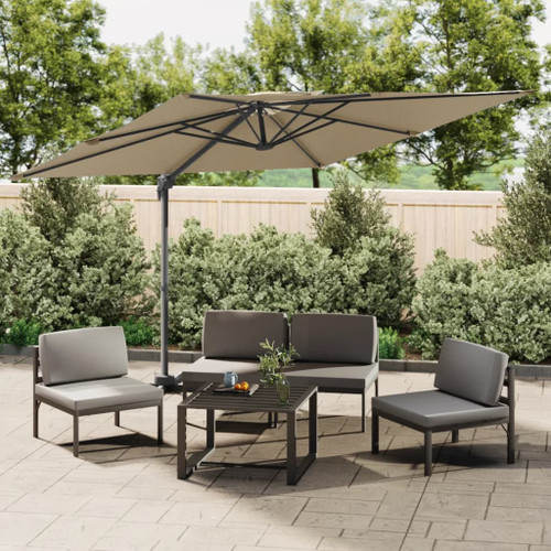 vidaXL Double Top Cantilever Umbrella Taupe 300x300 cm