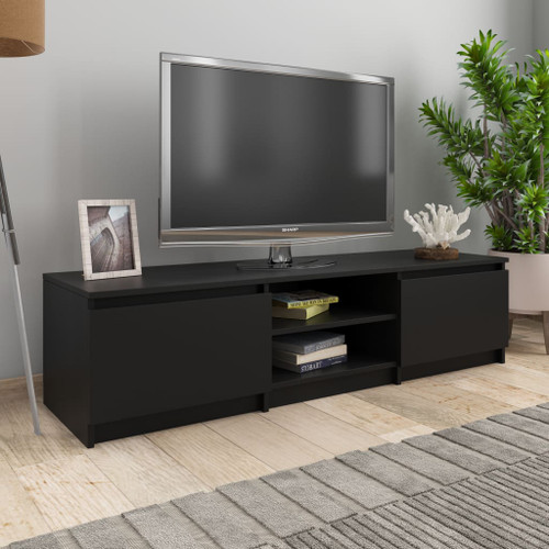 vidaXL TV Cabinet Black 140x40x35.5 cm Engineered Wood