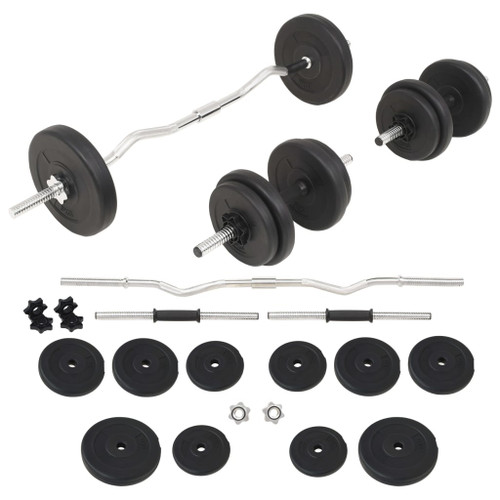 vidaXL Barbell and Dumbbell Set 30 kg