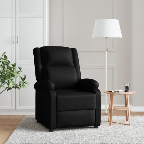 vidaXL Recliner Chair Black Faux Leather