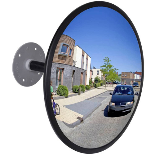 vidaXL Convex Traffic Mirror Acrylic Black 30 cm Indoor