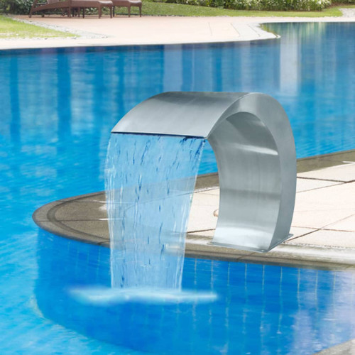 vidaXL Garden Waterfall Pool Fountain Stainless Steel 45x30x60 cm