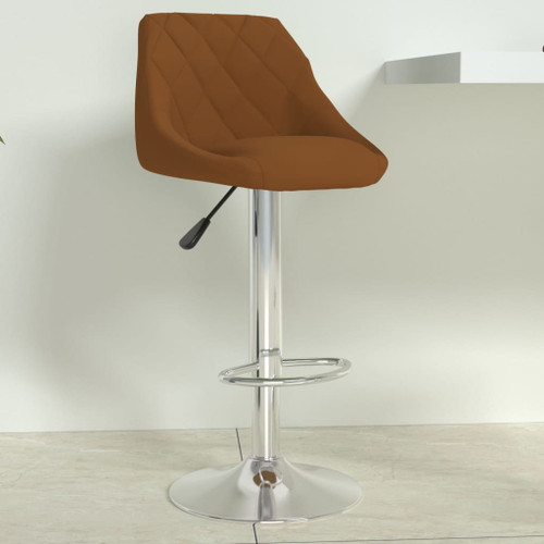 vidaXL Bar Stool Brown Velvet