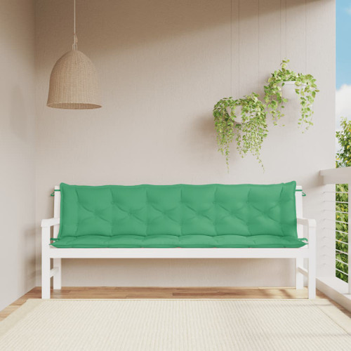 vidaXL Garden Bench Cushion Green 200x(50+50)x7cm Oxford Fabric