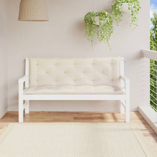 vidaXL Garden Bench Cushions 2 pcs Cream White 150x50x7cm Oxford Fabric