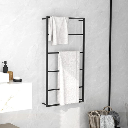 vidaXL Towel Rack Black 60x10x116 cm Steel