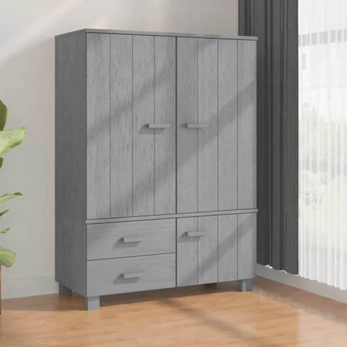 vidaXL Wardrobe HAMAR Dark Grey 99x45x137 cm Solid Wood Pine