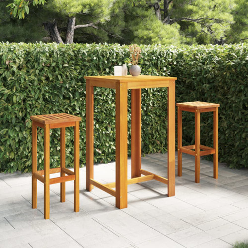 vidaXL 3 Piece Garden Bar Set Solid Acacia Wood