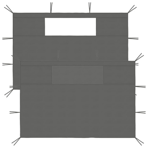 vidaXL Gazebo Sidewalls with Windows 2 pcs Anthracite