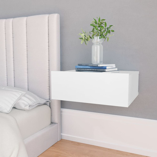 vidaXL Floating Nightstand White 40x30x15cm Engineered Wood