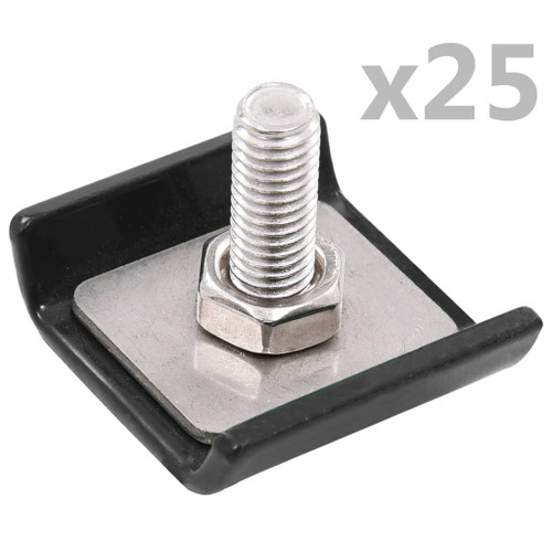 vidaXL Grid Mat Connector 25 Sets Anthracite