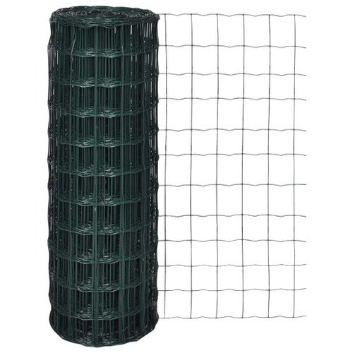 vidaXL Euro Fence Steel 25x1.0 m Green