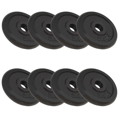 vidaXL Weight Plates 8 pcs 8x2.5 kg Cast Iron