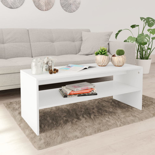 vidaXL Coffee Table White 100x40x40 cm Engineered Wood