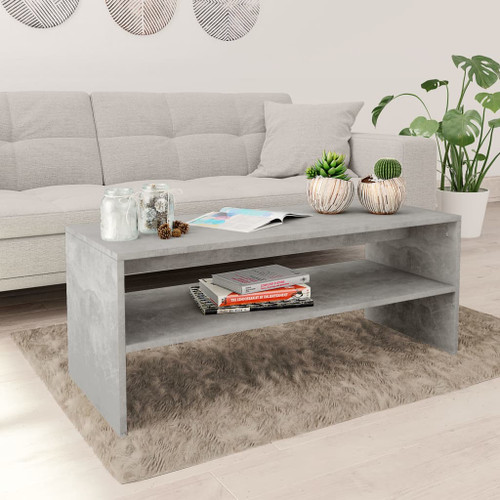 vidaXL Coffee Table Concrete Grey 100x40x40 cm Engineered Wood