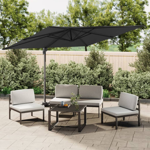 vidaXL Cantilever Umbrella with Aluminium Pole Black 400x300 cm